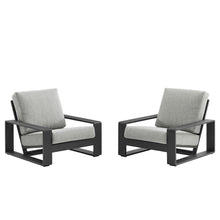 Lirienne Outdoor Patio Aluminum Faux Wood Armchairs Set of 2