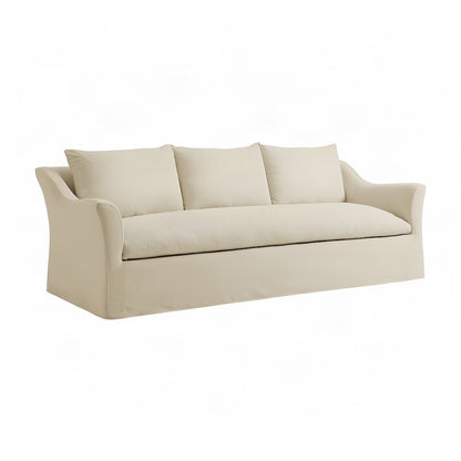 Blend Slipcovered Bench Seat Sofa, Tailored Single-Cushion Couch, Linen
