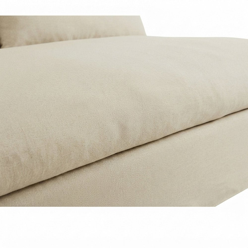 Blend Slipcovered Bench Seat Sofa, Tailored Single-Cushion Couch, Linen