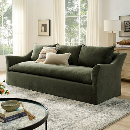 Somerset 92" Linen Blend Slipcovered Sofa