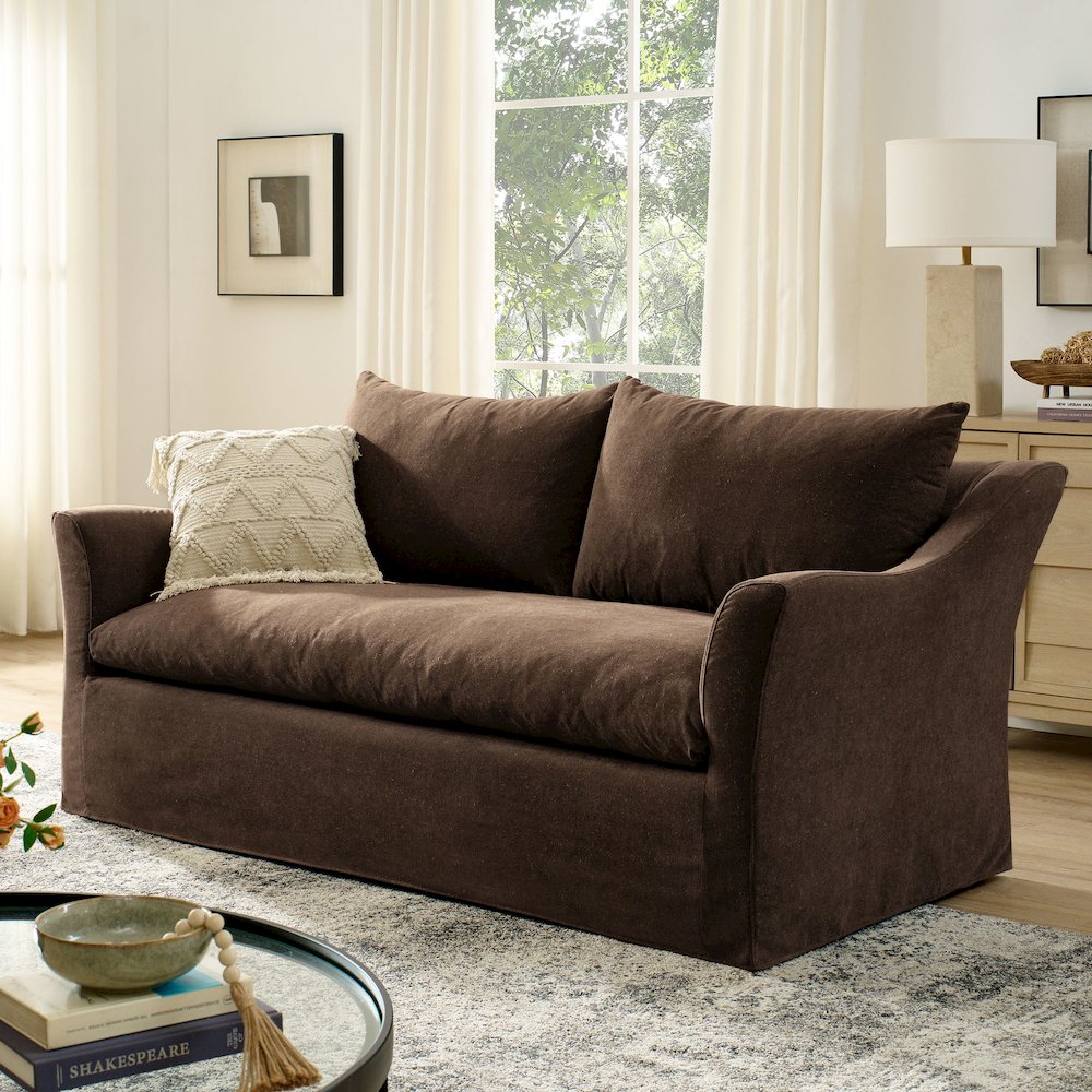 Somerset 70" Linen Blend Slipcovered Loveseat