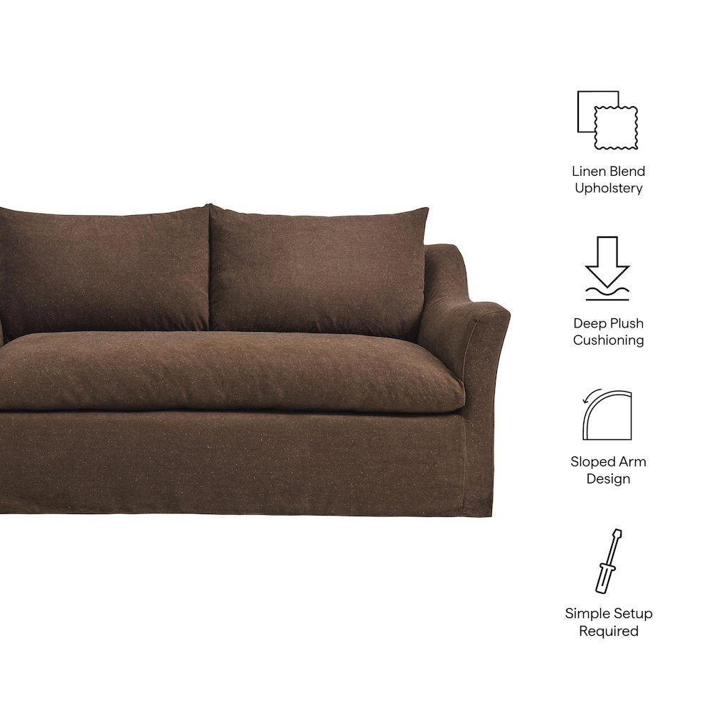 Somerset 70" Linen Blend Slipcovered Loveseat