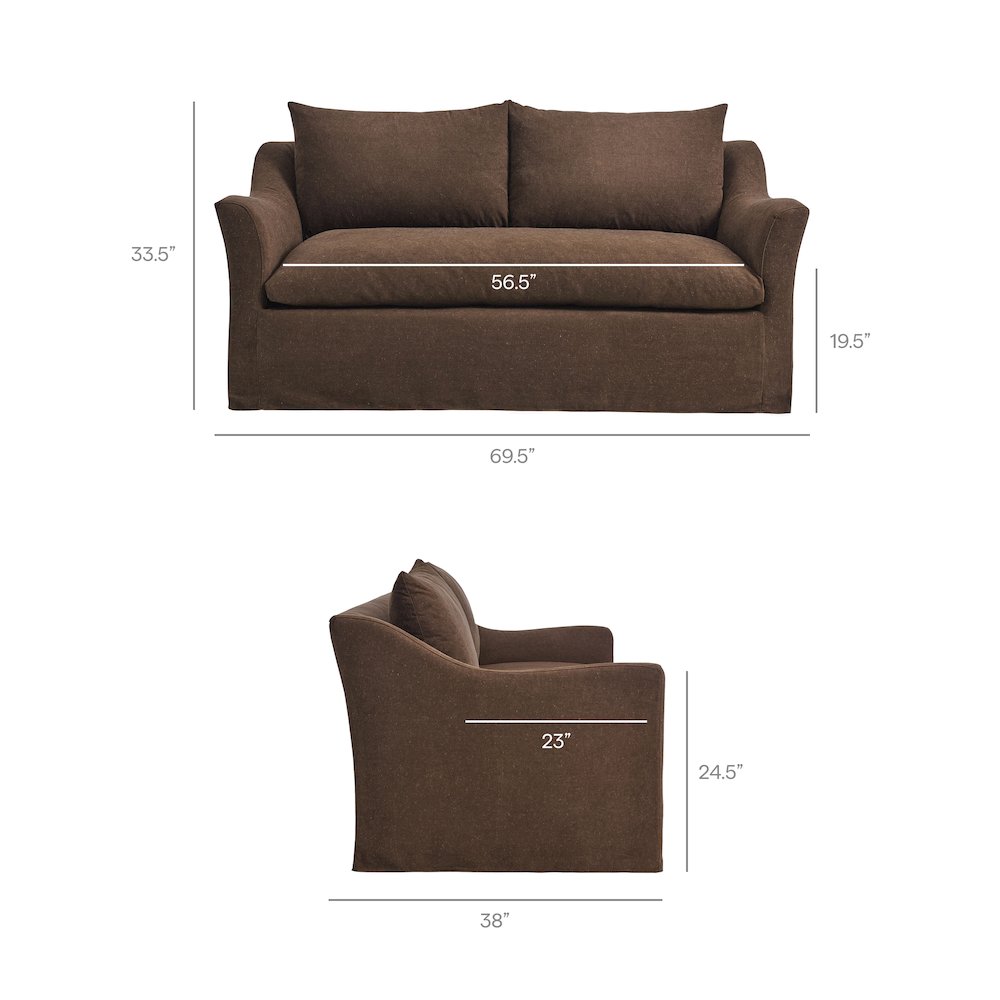 Somerset 70" Linen Blend Slipcovered Loveseat