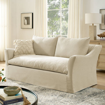 Somerset 70" Linen Blend Slipcovered Loveseat