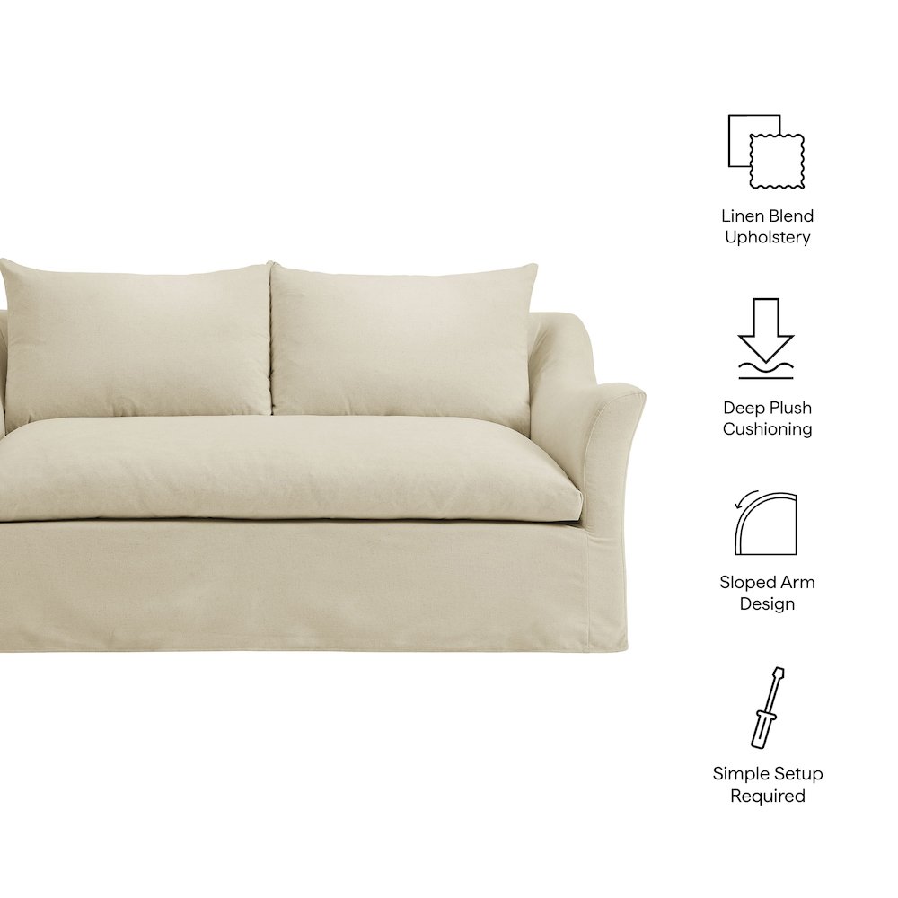 Somerset 70" Linen Blend Slipcovered Loveseat