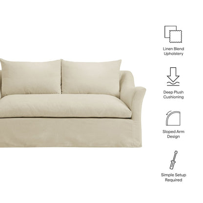 Somerset 70" Linen Blend Slipcovered Loveseat