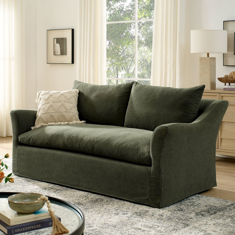 Somerset 70" Linen Blend Slipcovered Loveseat