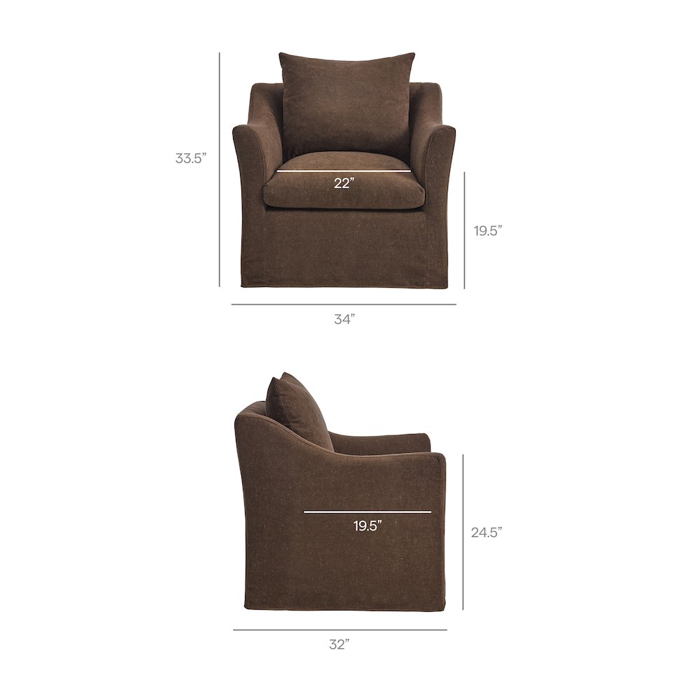 Somerset Linen Blend Slipcovered Armchair