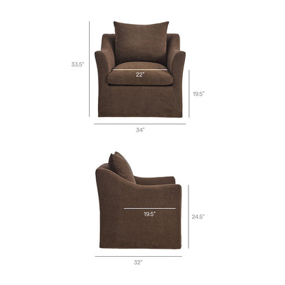 Somerset Linen Blend Slipcovered Armchair