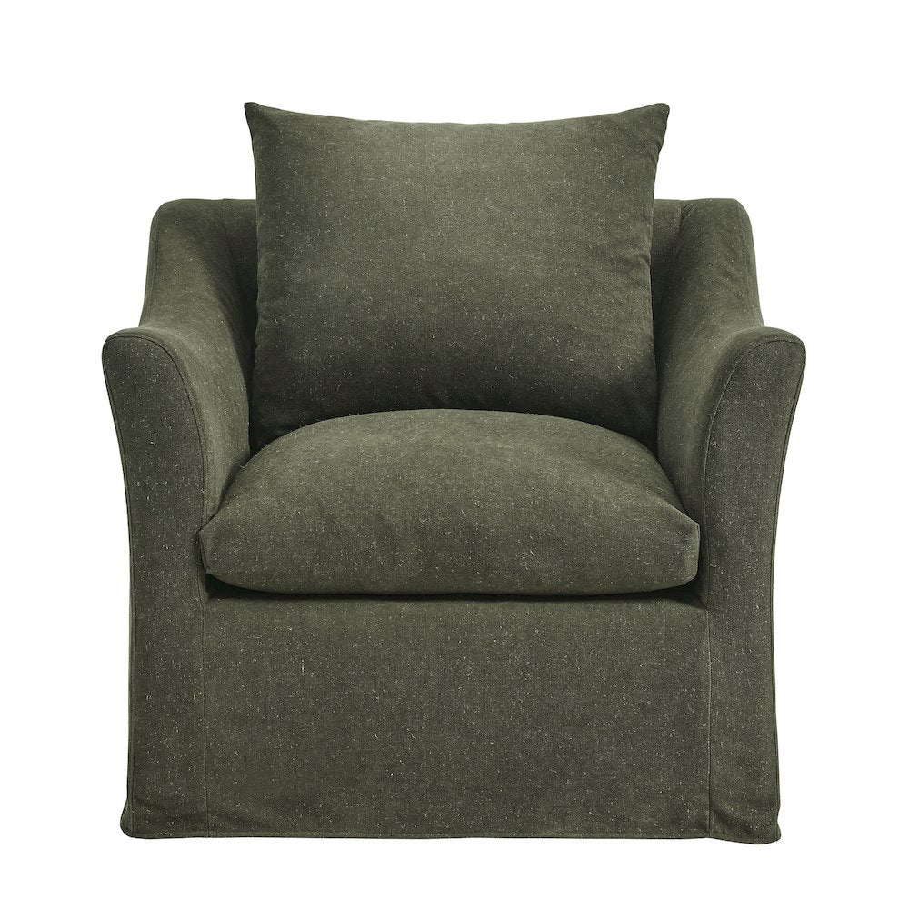Somerset Linen Blend Slipcovered Armchair
