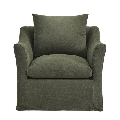 Somerset Linen Blend Slipcovered Armchair