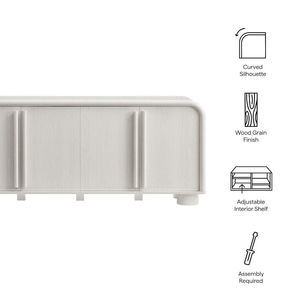 Bellamy Curved 4-Door Sideboard Cabinet