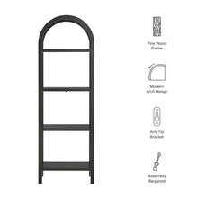Vexley 72 Inch Tall Narrow Arched Bookshelf