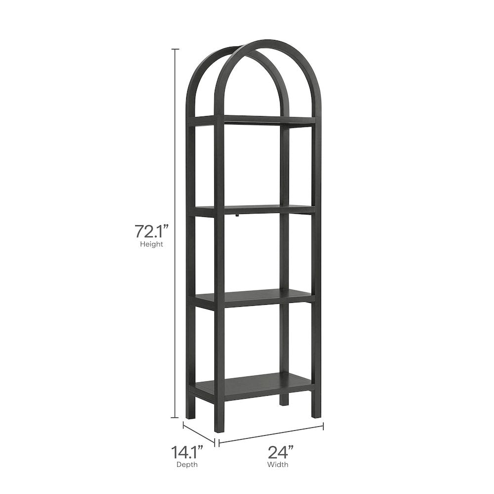 Vexley 72 Inch Tall Narrow Arched Bookshelf