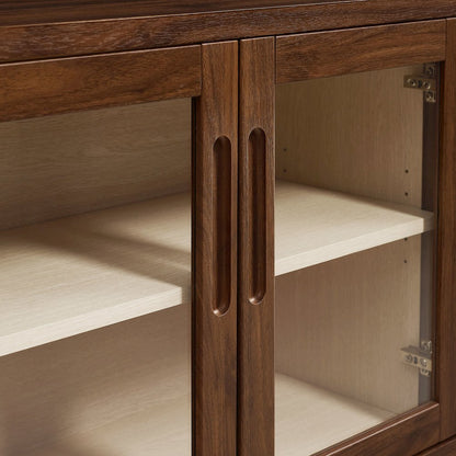 Nell 72" Glass Door Sideboard Storage Display Cabinet
