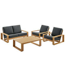Lirienne 4-Piece Outdoor Patio Aluminum Faux Wood Furniture Set