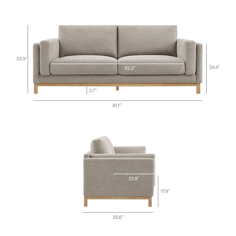 Roscoe 81 inch Fabric Sofa