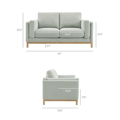 Roscoe 63 inch Fabric Loveseat