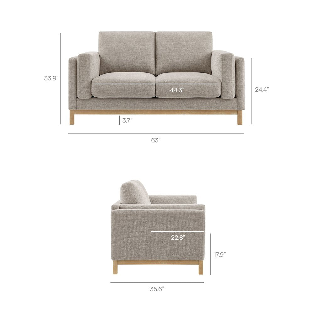 Roscoe 63 inch Fabric Loveseat