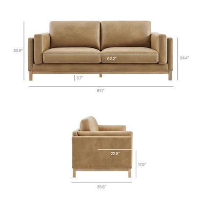 Roscoe 81 inch Vegan Leather Sofa