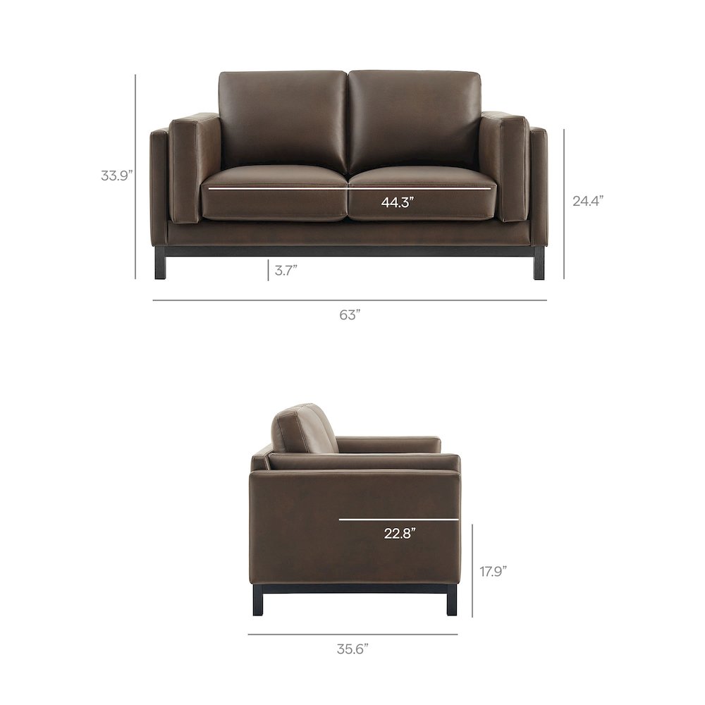Roscoe 63 inch Vegan Leather Loveseat