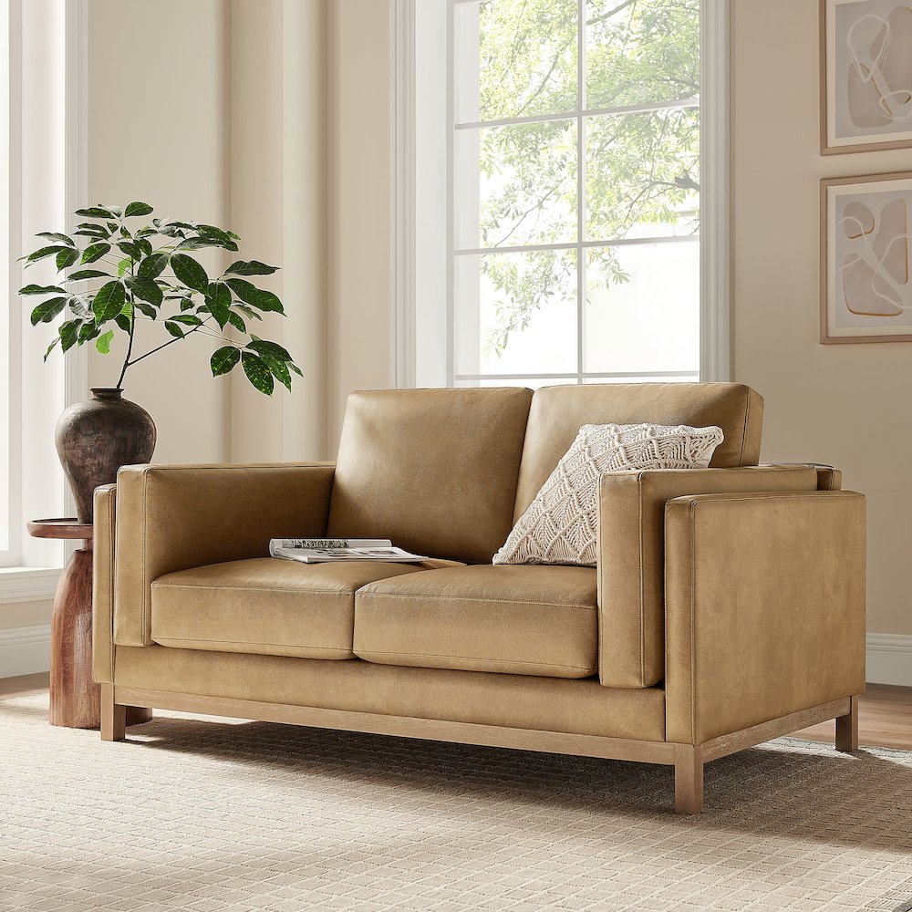 Roscoe 63 inch Vegan Leather Loveseat