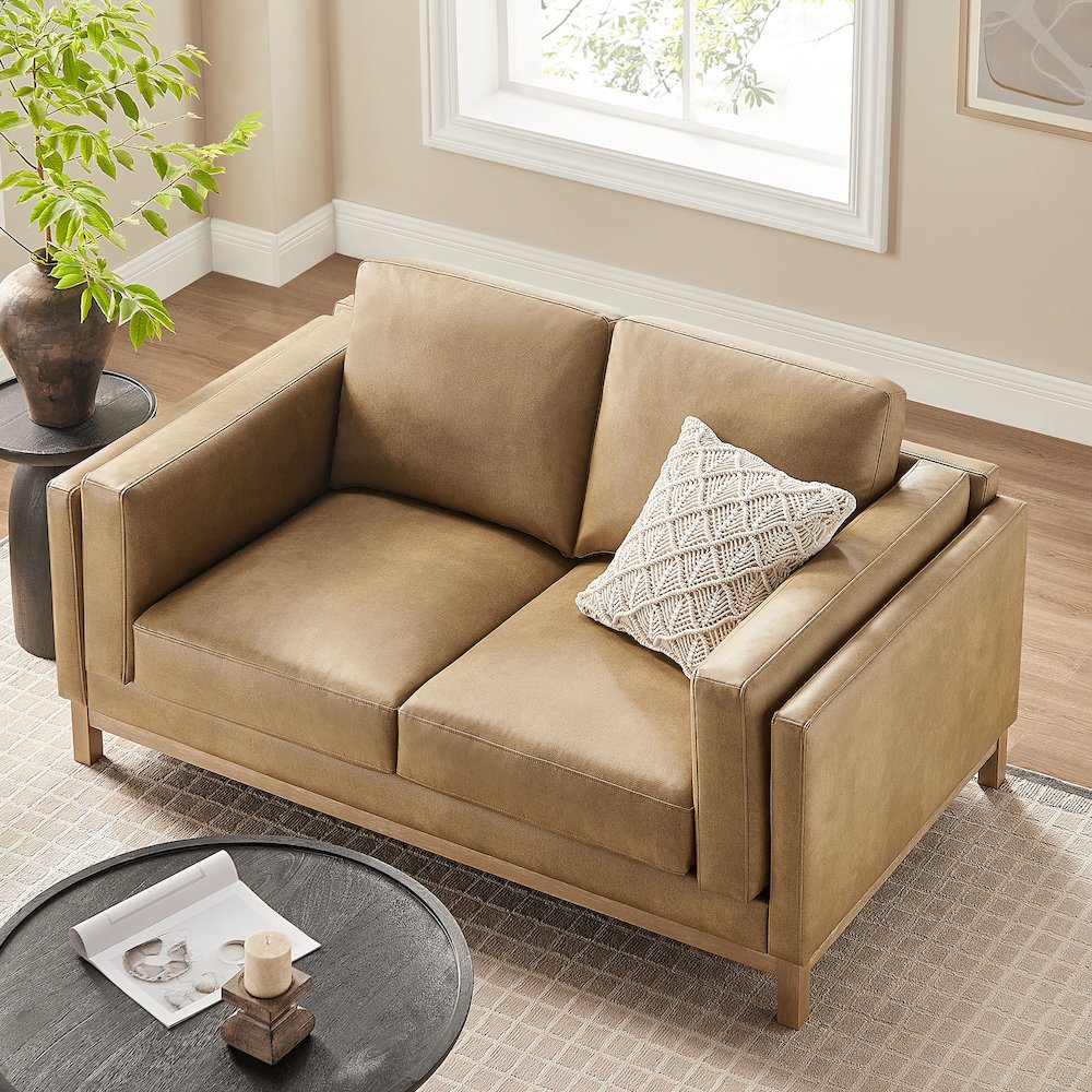 Roscoe 63 inch Vegan Leather Loveseat