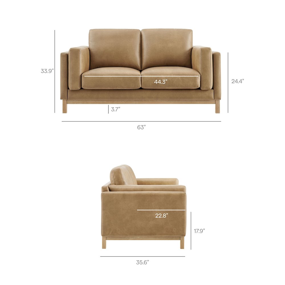 Roscoe 63 inch Vegan Leather Loveseat