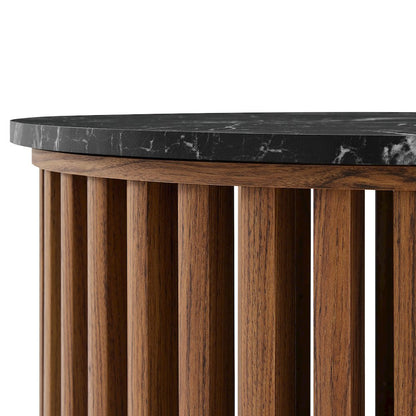 Fortitude Round Faux Marble Top Nesting Coffee Table Set