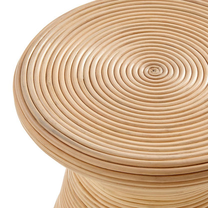 Tavi Hourglass Natural Rattan Round Side Table