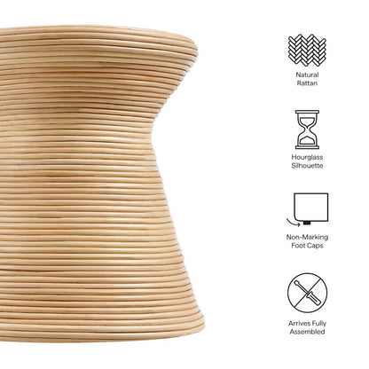 Tavi Hourglass Natural Rattan Round Side Table