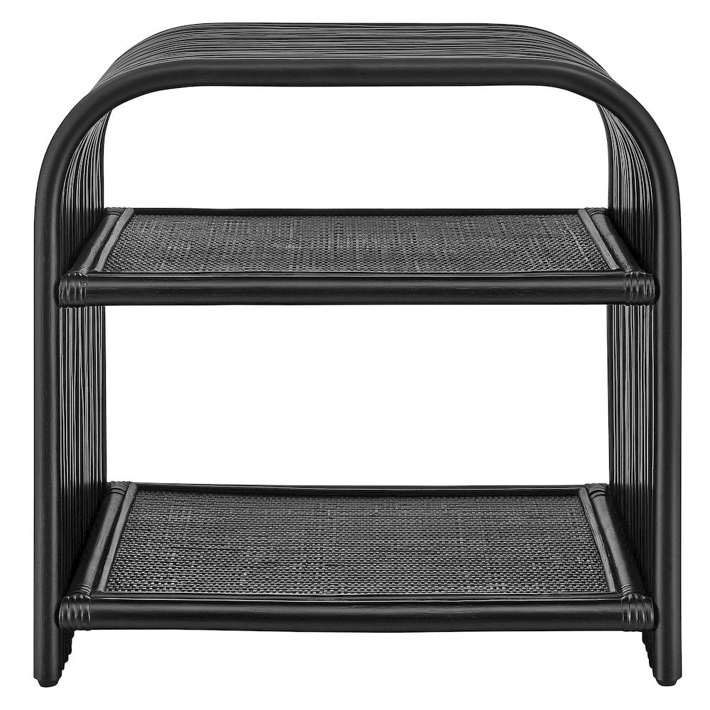 Eve Curved Natural Rattan Side Table