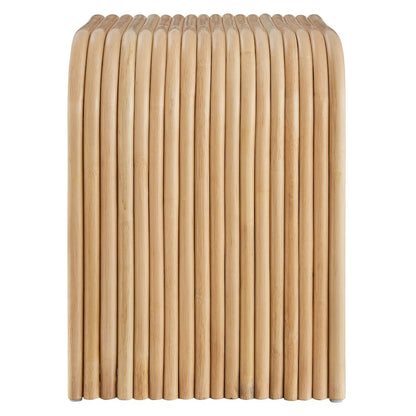 Eve Curved Natural Rattan Side Table