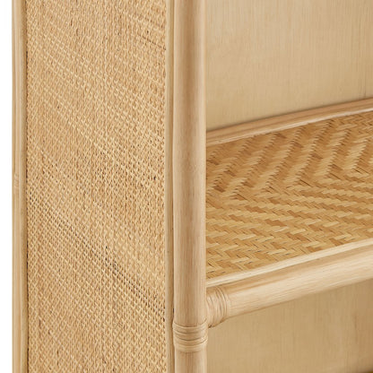 Jane 71 Inch Tall Arched Natural Rattan Bookshelf