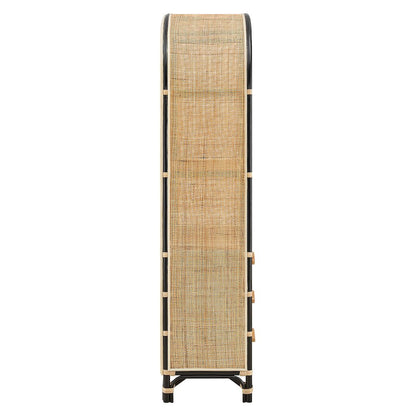 Jane 71 Inch Tall Arched Natural Rattan Bookshelf