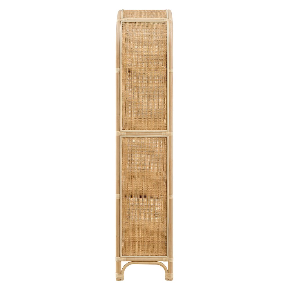 Celeste 67 Inch Tall Arched Natural Rattan Bookshelf