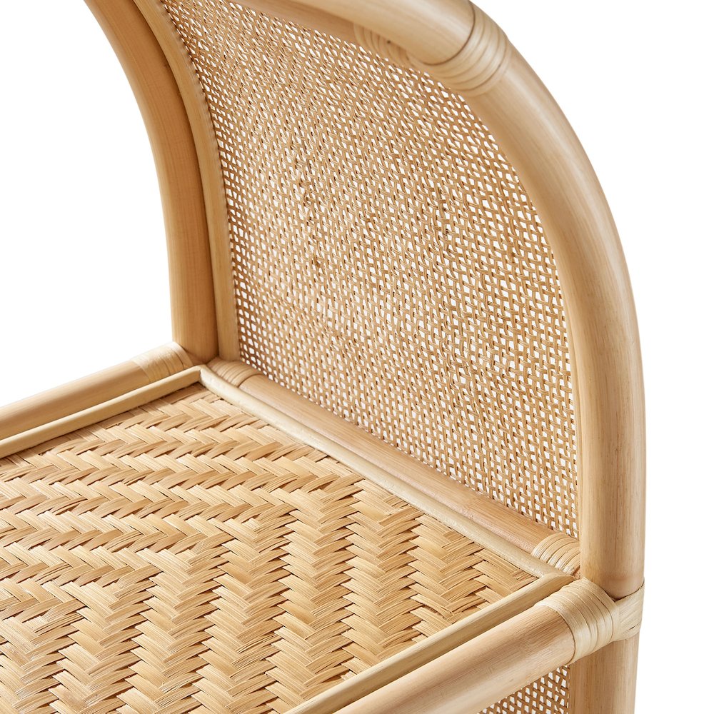 Celeste 67 Inch Tall Arched Natural Rattan Bookshelf