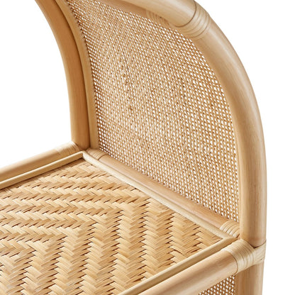 Celeste 67 Inch Tall Arched Natural Rattan Bookshelf