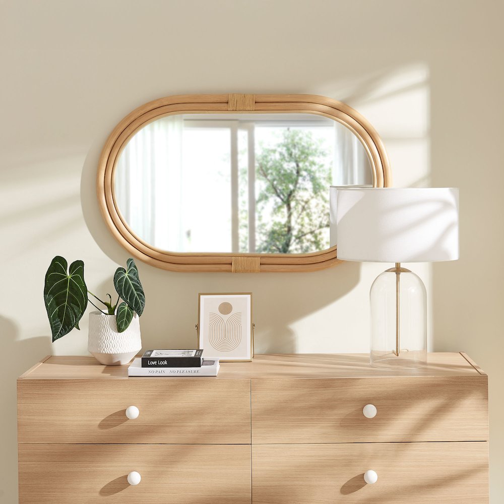 Corsica Oval Rattan Wall Mirror