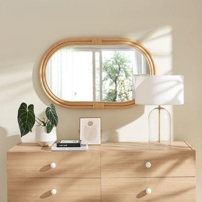 Corsica Oval Rattan Wall Mirror