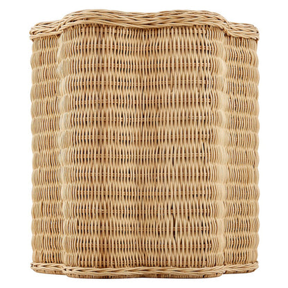 Erika Scalloped Natural Rattan Side Table