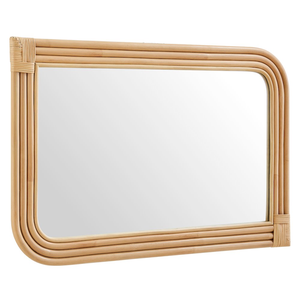 Corsica Curved Rectangle Rattan Wall Mirror