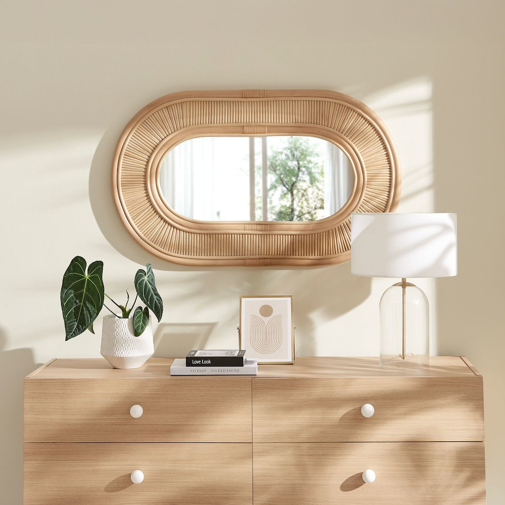 Sovana Oval Rattan Wall Mirror