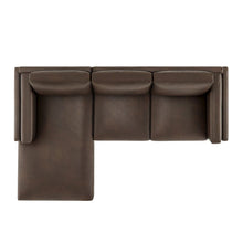Roscoe Left-Facing Vegan Leather Sectional Sofa with Chaise