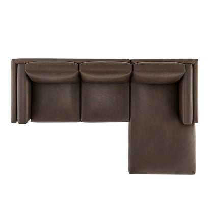 Roscoe Right-Facing Vegan Leather Sectional Sofa with Chaise