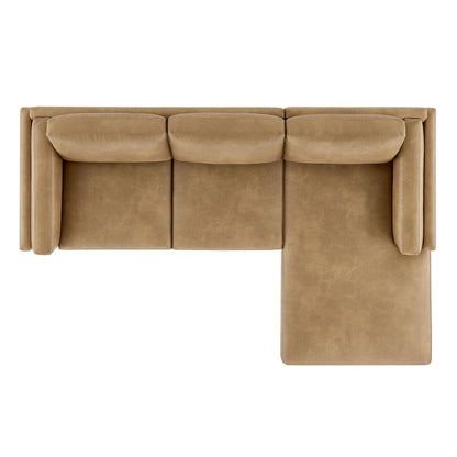 Roscoe Right-Facing Vegan Leather Sectional Sofa with Chaise