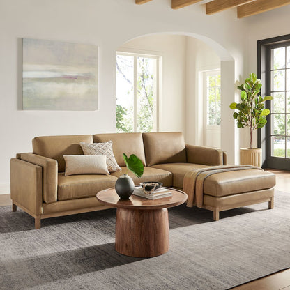 Roscoe Right-Facing Vegan Leather Sectional Sofa with Chaise