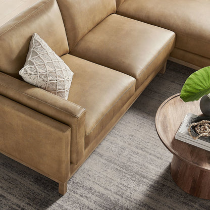 Roscoe Right-Facing Vegan Leather Sectional Sofa with Chaise