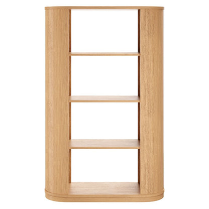 Aspect 74 Inch Curved 4 Tier Bookshelf