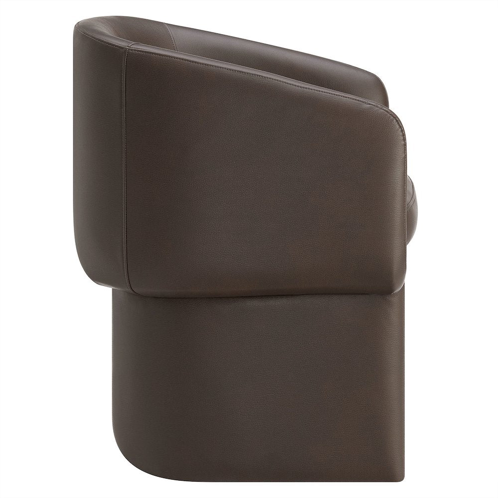 Verity Barrel Back Vegan Leather Dining Chair